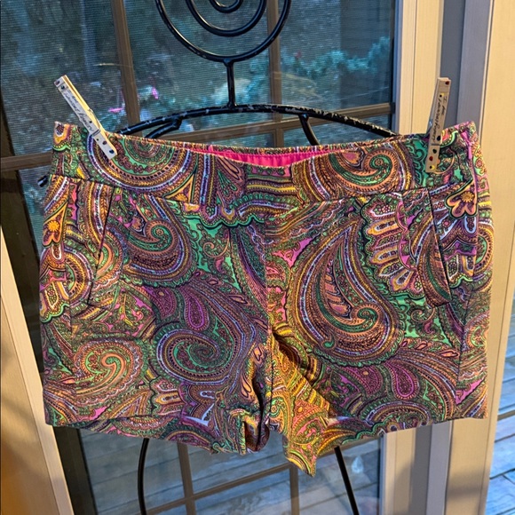 J. Crew Pants - J. Crew Colorful Paisley Print Sz 6 Women's Chino Shorts w Pockets‎